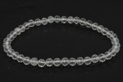 Armband Bergkristal geslepen kralen 4mm