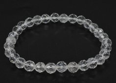 Armband Bergkristal geslepen kralen 6mm