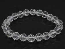 Armband Bergkristal geslepen kralen 8mm