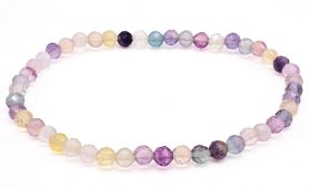 Armband Fluoriet Multicolor geslepen kralen 4mm