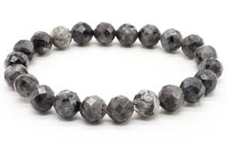 Armband Larvikiet geslepen kralen 8mm
