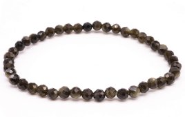 Armband Gouden Obsidiaan geslepen kralen 4mm