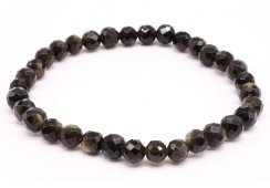 Armband Gouden Obsidiaan geslepen kralen 6mm