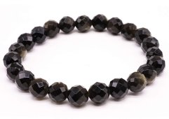 Armband Gouden Obsidiaan geslepen kralen 8mm