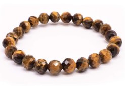 Armband Tijgeroog geslepen kralen 8mm