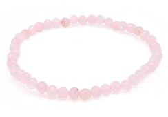 Armband Rozenkwarts geslepen kralen 4mm