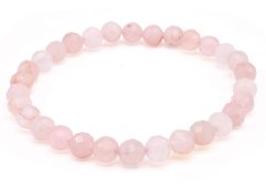 Armband Rozenkwarts geslepen kralen 6mm