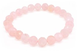 Armband Rozenkwarts geslepen kralen 8mm