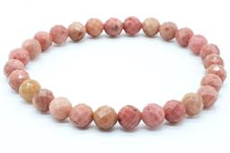 Armband Rhodoniet Effen geslepen kralen 6mm