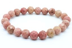 Armband Rhodoniet Effen geslepen kralen 8mm