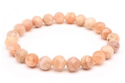 Armband Zonnesteen geslepen kralen 8mm