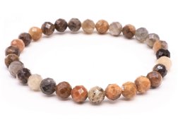 Armband Zwarte Zonnesteen geslepen kralen 6mm