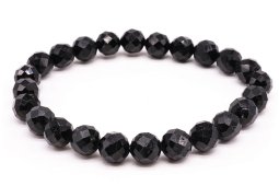 Armband Zwarte Toermalijn geslepen kralen 8mm