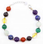 Armband Zilver 925 7 Chakra's kralen 8mm