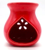 Oliebrander Keramiek Opengewerkt Rood 9cm