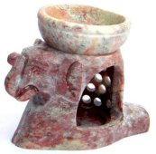 Oliebrander Steen Olifant & Schaaltje 10cm