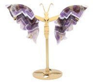 Vlinder Amethist op sokkel 14cm