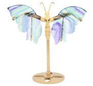 Vlinder Fluoriet Multicolor op sokkel 14cm
