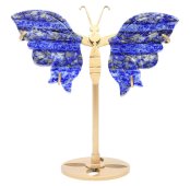 Vlinder Lapis Lazuli op sokkel 14cm