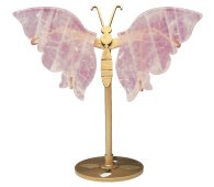 Vlinder Rozenkwarts op sokkel 14cm