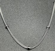 Ketting Zilver 925 + kralen 1mm 45cm