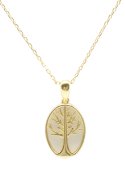 Ketting Zilver 925 Aquamarijn & Levensboom