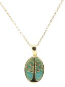 Ketting Zilver 925 Amazoniet & Levensboom
