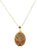 Ketting Zilver 925 Granaat & Levensboom