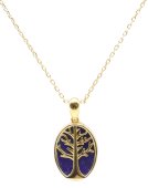 Ketting Zilver 925 Lapis Lazuli & Levensboom