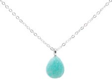 Ketting Zilver 925 Amazoniet Druppel