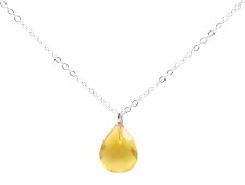 Ketting Zilver 925 Citrien Druppel
