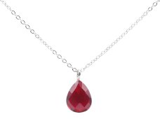 Ketting Zilver 925 Granaat Druppel