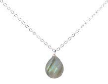 Ketting Zilver 925 Labradoriet Druppel