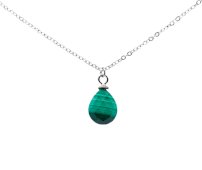 Ketting Zilver 925 Malachiet Druppel