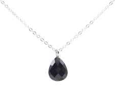 Ketting Zilver 925 Onyx Druppel