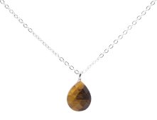 Ketting Zilver 925 Tijgeroog Druppel