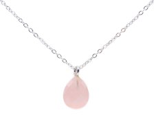 Ketting Zilver 925 Rozenkwarts Druppel