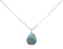 Ketting Zilver 925 Turkoois Druppel