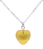 Ketting Zilver 925 Citrien Hart