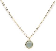 Ketting Zilver 925 Aquamarijn Rond