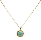 Ketting Zilver 925 Amazoniet Rond