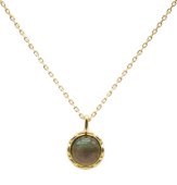 Ketting Zilver 925 Labradoriet Rond