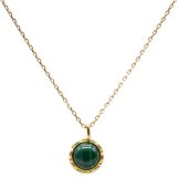 Ketting Zilver 925 Malachiet Rond