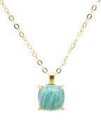 Ketting Zilver 925 Amazoniet Vierkant