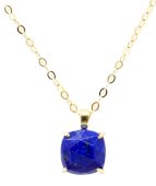 Ketting Zilver 925 Lapis Lazuli Vierkant
