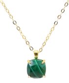 Ketting Zilver 925 Malachiet Vierkant