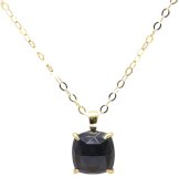 Ketting Zilver 925 Onyx Vierkant