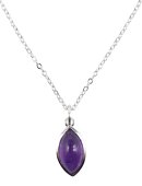 Ketting Zilver 925 'Zilveren Traan' - Amethist