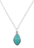 Ketting Zilver 925 'Zilveren Traan' - Amazoniet
