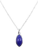 Ketting Zilver 925 'Zilveren Traan' - Lapis Lazuli
